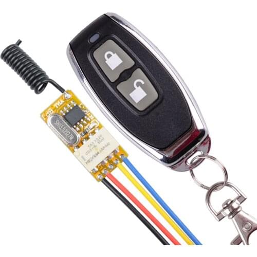 Micro Remote Control Switch DC3.7V 5V 6V 7.4V 9V 12V Relay Receiver COM NC NO RX Wide Voltage Range Learning Code 50PCS/Lot