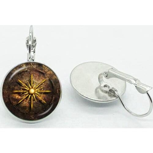 Nautical Compass Earrings Fashion Vintage Charm Drop Earrings For Girlfriend Gift Keepsake Gifts Accessories Jewelry