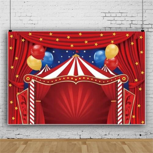 Cartoon Circus Cruise Birthday Party Tent Balloon Stage Show Birthday Party Photozone Poster Photo Background Photo Backdrops