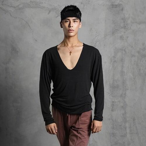 Mens Latin Dance Practice Clothes Loose V Neck Tops Adult Samba Cha Cha Salsa Ballroom Tap Dance Training Blouse Shirt DNV14294
