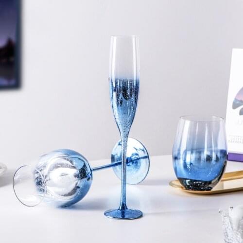 Color Crystal Wine Glass Set Handmade Goblet Creative Champagne Wine Glass European-style Verre Champagne Drinkware DE50JB