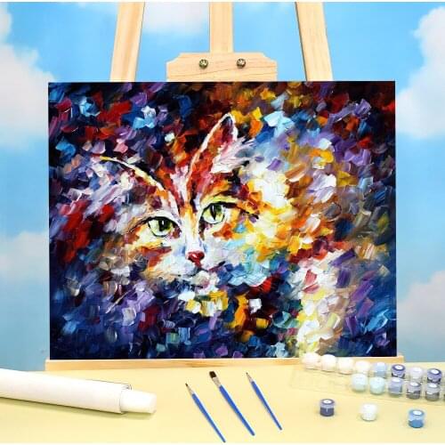 Oil Painting Style Cat DIY Paint By Numbers Package Acrylic Paints 50*70 Picture By Numbers Photo Paintings Adults Art