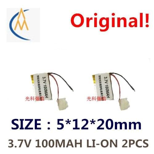 2PCS New sufficient capacity polymer li-ion battery 3.7 V 051220 100 mah MP3 bluetooth headset/equipment/mini 3 d glasses