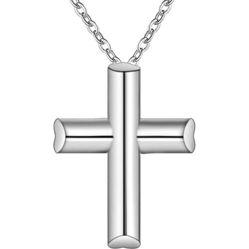 Wholesale Charm Silver Color Pendants For Women Jewelry Necklace Lady Fashion Jewelry Pendant Slippy Cross AN287/barajrya