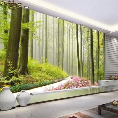Beibehang Custom Original Forest tv background deco mural wall paper sofa painting mural stereoscopic wallpaper for living room