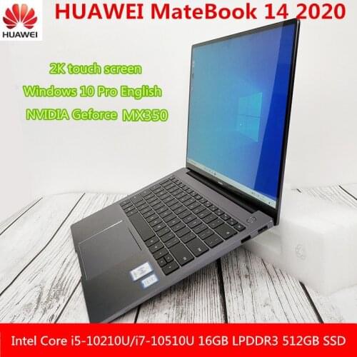 Original HUAWEI MateBook 14 2020 Laptop 14 inch Intel Core i5-10210U/i7-10510U 8GB/16GB LPDDR3 512GB SSD Windows 10 Pro English