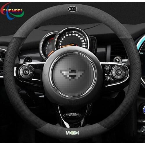 Anti-Slip Suede Car steering wheel cover For MINI Countryman Cooper Clubman Paceman JCW R55 F55 F56 R58 Car Interior Accessories