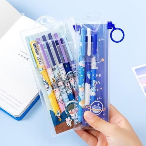 3/6pcs/set Creative cute morandi Simple Small Fresh Gel Pen Kawaii Quick Drying Cap Neutral Pen Journal Supplies