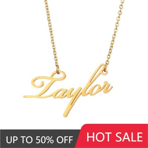 DIY Custom Titanium Steel English Name Tayler Necklace Women Letter Choker Necklace Female Pendant Gift