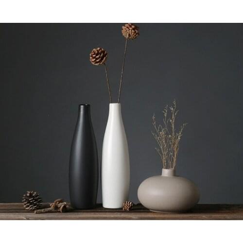 Modern ceramics Desktop Ornaments frosted handmade Flower Vases Home Dried Flower Decor Accessories Christmas Wedding Gifts