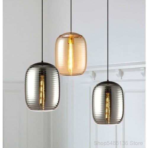 Modern Glass Pendant Lamps Industrial Light Living Room Decor Bedroom Kitchen Light Fixtures LED Restaurant Bar Hanging Lights