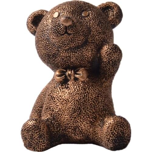 Resin Bear Figurine Statue For Table Shelf Car Interior Miniature Ornament