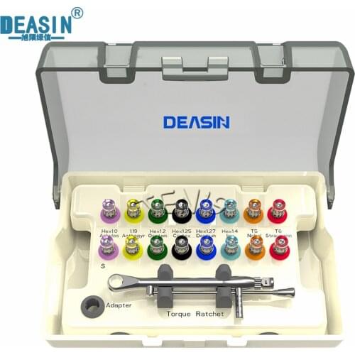 Dental DEASIN Implant Torque Wrench Ratchet 10-70NCM With Screwdriver Repair Tools Drivers & Wrench Kit Tools
