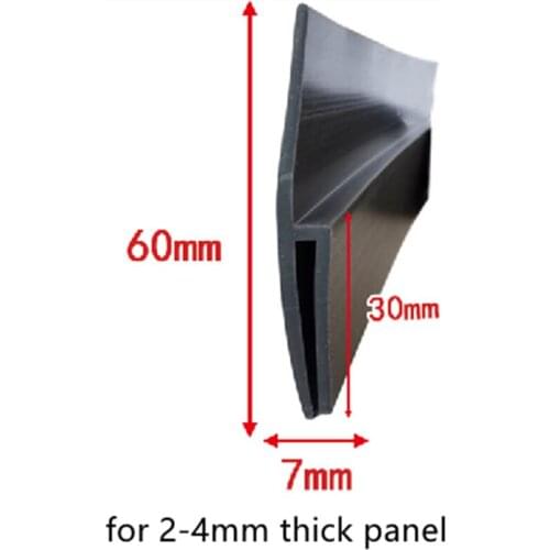 Solid Silicone Rubber h Strip 2-4mm Glass Metal Wood Panel Edge Encloser Shield Black