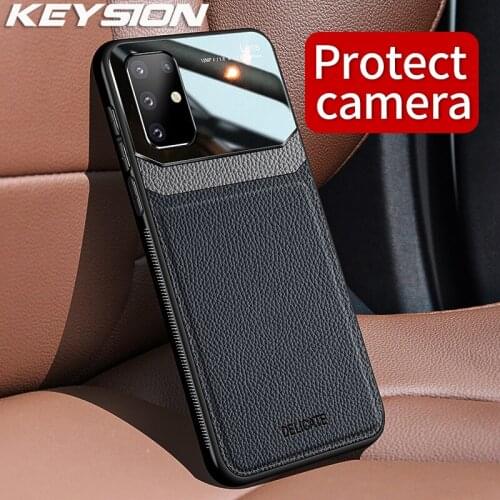 KEYSION Shockproof Case for Samsung Galaxy S10 Lite S10 Plus S10e S10+ Leather Lens Glass Phone Back Cover For Samsung M80S A91