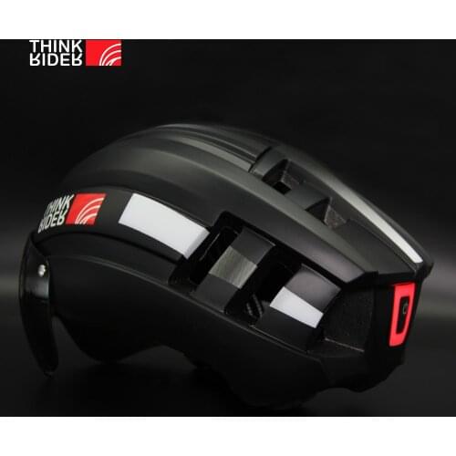 PROMEND Road MTB Bicycle Helmet LED Light With Magnetic Goggles and Taillight 58-62cm for Men Women Safe Riding Equipment