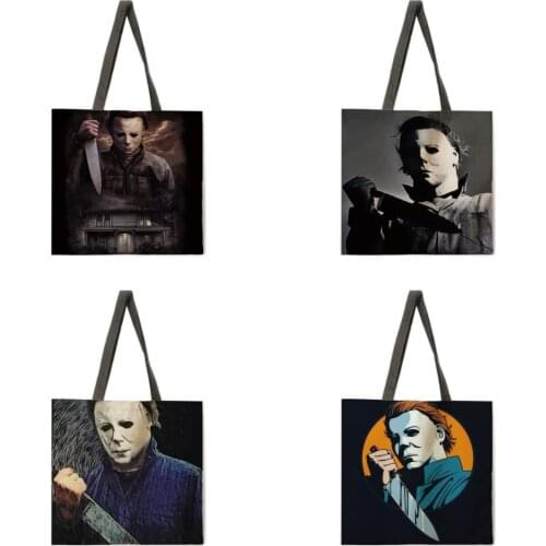 Ladies Shoulder Bag Beach Tote Bag Halloween Ladies Tote Bag Linen Tote Bag Reusable Shopping Bag