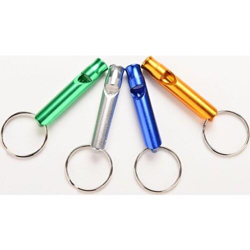 Multifunctional 1Pcs Aluminum Emergency Survival Whistle Keychain For Camping Hiking Outdoor Sport Tools Training whistle random