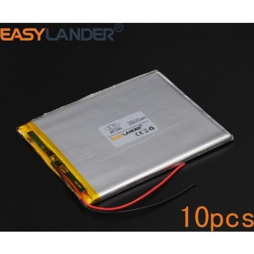 10pcs/Lot 487296 3.7V 3500mAh Polymer Li-ion Battery For Bluetooth Notebook Tablet PC iPAQ E-Book Power Bank PDA Portable DVD
