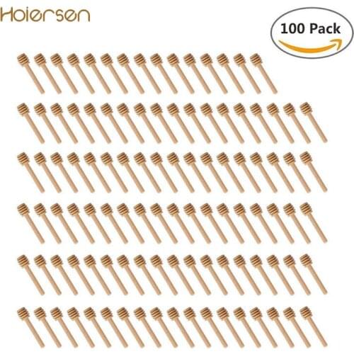 100 Pack Honey Stir Bar Mixing Handle Jar Spoon Practical 3 Inch Wood Dipper Honey Long Stick Supplies Honey Kitchen Tools