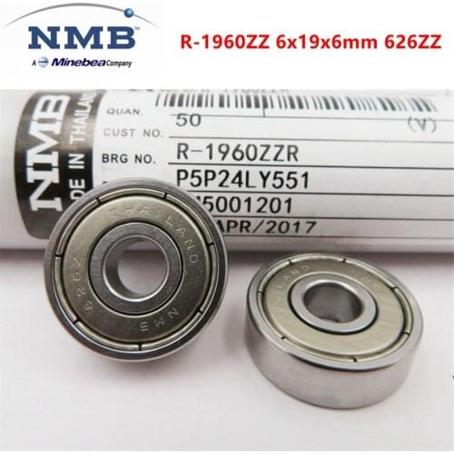 20pcs/100pcs original NMB Minebea high speed bearing R-1960ZZ 6*19*6mm 626ZZ precision miniature ball bearing 6mmx19mmx6mm