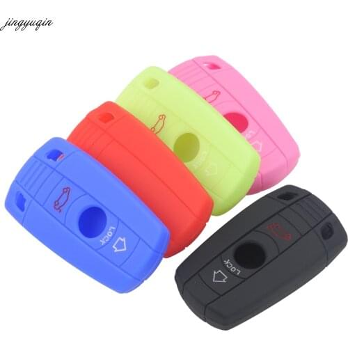 Jingyuqin 3 Button Silicone Car Remote Key Fob Shell Cover Case For BMW 1 3 5 6 7 Series X3 X5 E36 E39 E90 E91 E92 E60