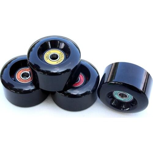 4pcs 55*32mm Skateboard Wheels Brush Street Wheels Black With 8pcs colorful Skateboard Bearings 78A PU Skateboard Wheels