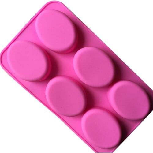 6 Cavity Oval Square Silicone Soap Molds Pudding Candy Molds Handmade Craft Soap Making Fondant Cake Mould Cake Decorating Tools