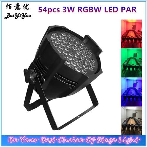 8pcs/Lot Free Shipping Best Price Led Par Can Light Aluminum 54pcs*3W RGBW LED Indoor PAR64 Light