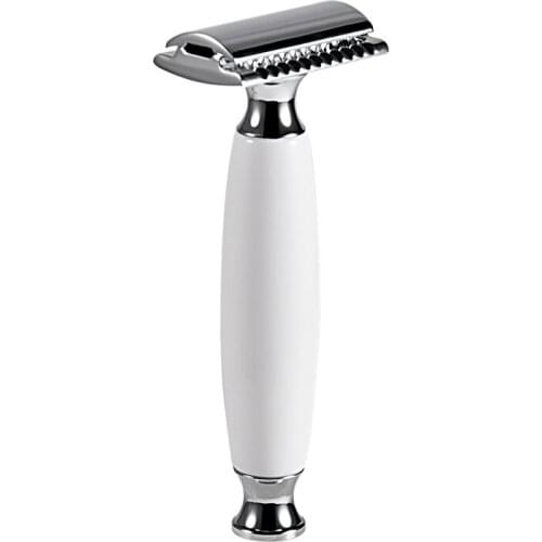 Safety Razor Made of Hardened High-Grade Resin for Men and Women Razor Safety Razor with Handle in White