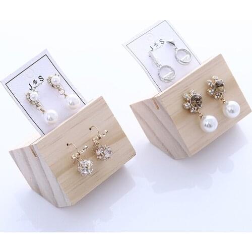 Wood Earrings Jewelry Display Props Card Slot Plate Jewelry Necklace Rings Earrings Keys Display Stand Rack Holder Jewelry Rack