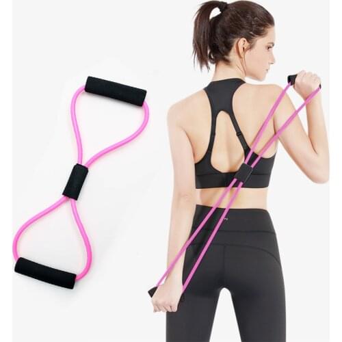 8 Word Rubber Resistance Bands Gym Sport Fitness Equipment Elastic Band Back Training Rubber Bands Chest Expander Elastic Muscle