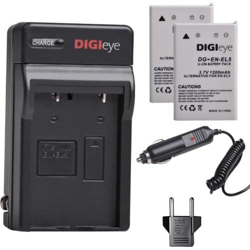 2-Pack EN-EL5 ENEL5 Batteries + Charger Kit for Nikon Coolpix 3700 4200 200 P80 P90 P100 P510 P520 P530 P5000 P5100
