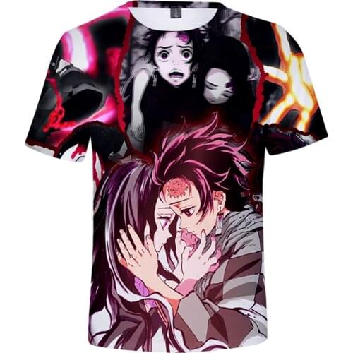 3D T Shirt Demon Blade T shirt Fashion Women Men Harajuku Tee Print Demon Slayer 3D T-Shirt Short Sleeve Casual Tops