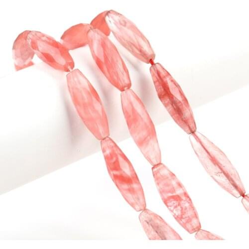 Geometry Pink Natural Stone Beads for Jewelry Making Loose beads Spacer Handmade Diy jewelry Women bracelets necklace Accessorie