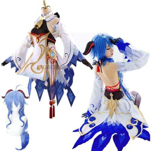 Game Cosplay Genshin Impact Cosplay Ganyu Cosplay Costume Genshin Impact Gan Yu Cosplay Wig Genshin Impact Gan Yu Cosplay Hair