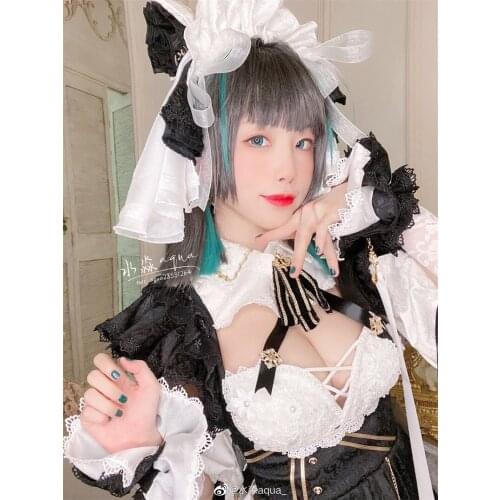 【Customized】Anime Azur Lane Cheshire Lolita Dress Maid Uniform Full Set Cosplay Costume Women Halloween Free Shipping 2020 New