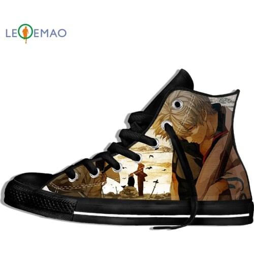 Custom Image Printing Sneakers Kamui Gintama Silver Soul Anime Sadaharu Elizabeth Gintama Kimono Cute Samurai Warrior Shoes