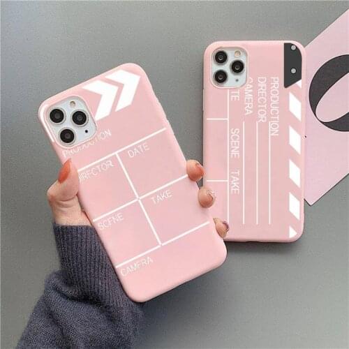 Cool Movie Pallets Crap Matte Clapper Board Pink Phone Case For iphone 12 11 Pro Max Mini XS 8 7 6 6S Plus X SE 2020 XR Matte