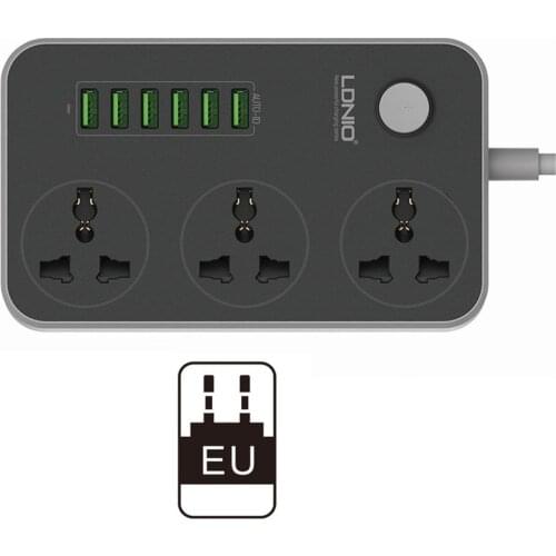LDNIO Foreign Trade Explosions Six USB Wiring Socket Multi-standard Universal Plug-in Board