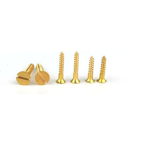 M2 M2.5 M3 M3.5 M4 Brass Slotted countersunk head screws flat self-tapping wood bolt 6mm-40mm Length