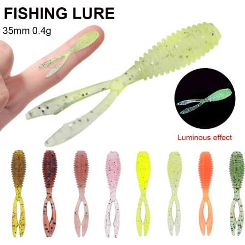 10pcs/lot Fishing Soft Lures 0.4g 35cm Twin Tail Artificial Wobbler Ocean Rock Silicone Shad Worm Bait Fishing Accessories
