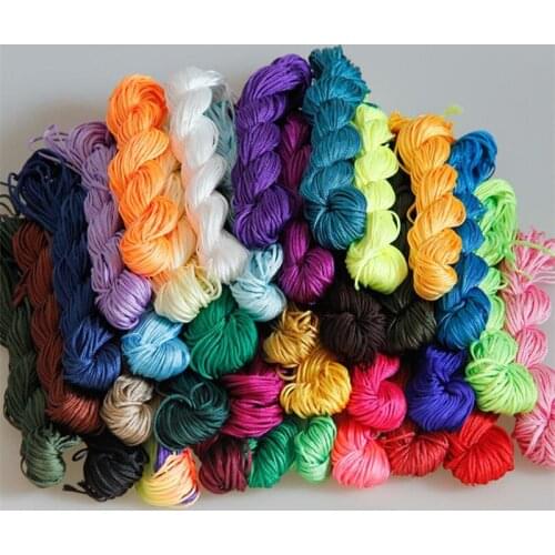 24m 1mm Mix Color Nylon Black Rattail Satin Chinese Knotting Silk Macrame Cord Beading Braided String Thread DIY Accessories
