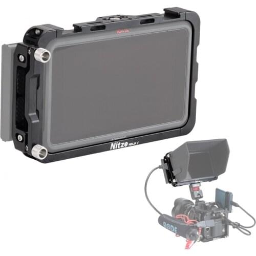 Nitze 5 Monitor Cage Camera Directors Monitor Bracket and Sun Hood for Atomos Ninja V Nylon Easy