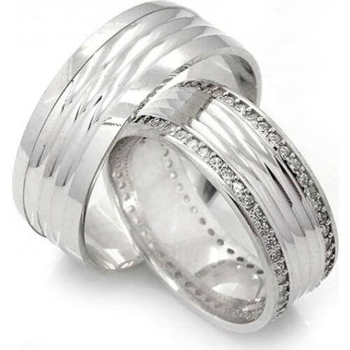 Couple Wedding Ring Sterling Silver 925 Woman And Man Luxury Jewelry Bands Fashion Engagement Anniversary Ancient Greek Model