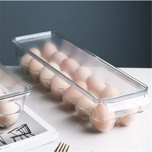 12/14/21 Grids Egg Storage Box Household Kitchen Refrigerator Egg Transparent Dispenser Airtight Egg Tray Fresh-Keeping Containe