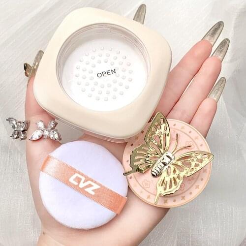 2 Colors Makeup Loose Powder Transparent Finishing Powder Waterproof Cosmetic Puff For Face Finish Setting With Puff
