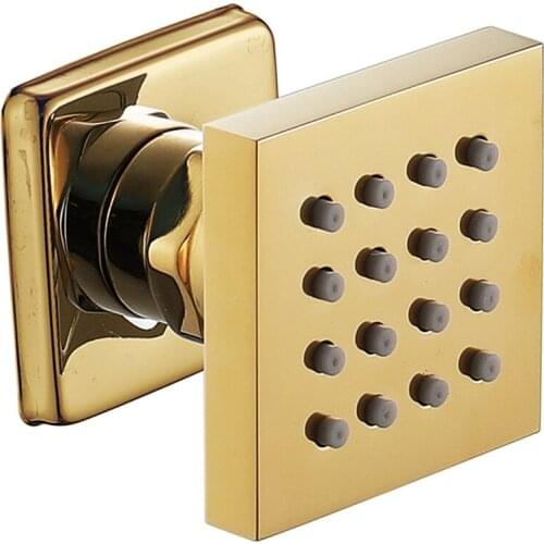 2 Inches Shower Body Spray Jet Brass Massage Jet Bathroom Faucets Accessories Square Wall Mount Shower Side Jets