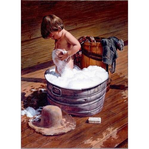 Rhinestone Diamond Embroidery 5D Diamond Painting boy bathe Cross Stitch Diamond Mosaic Needlework Crafts wall stickersZP-1636