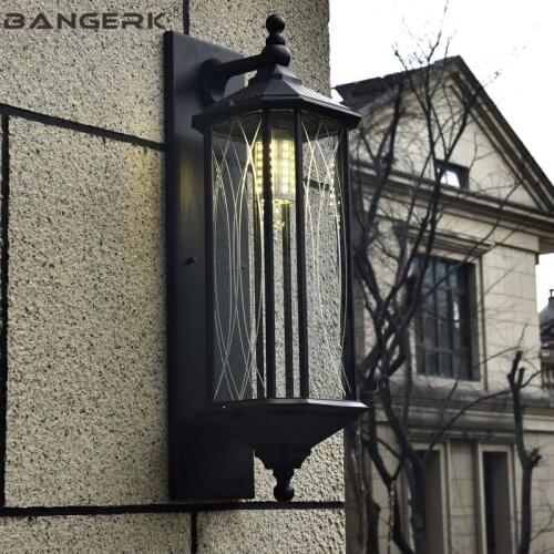 Retro Outdoor LED Wall Light IP65 Waterproof Rust Porch Lights Wall Sconce lamp Garden Balcony Aisle Glass Aluminum Lighting